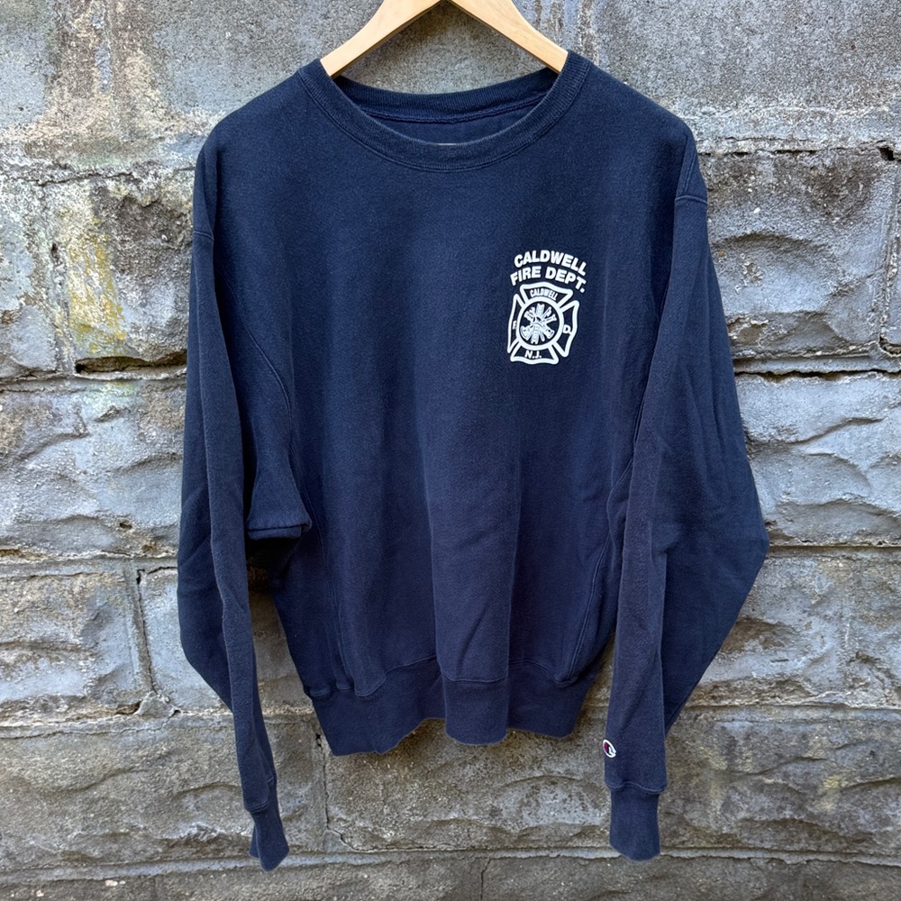 Vintage Caldwell Fire Dept sweatshirt Y2K medium blue New Jersey FD